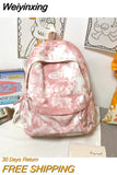 Weiyinxing Dyeing Design Women Backpack Kawaii Nylon Book Bag Female Mochila School Backpack for Teenage Girl Travel Rucksack