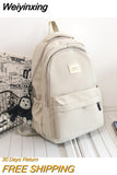 Weiyinxing Women's Backpack Solid Color Female Multi-pocket Casual Man Travel Bag High Quality Schoolbag for Teenage Girl Book Knapsack