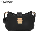 Weiyinxing Women's Shoulder Bags New Fashion Simple Casual Western Temperament PU Simple Ladies Shoulder Bags Trendy Underarm Bags