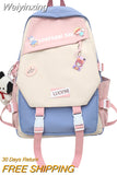 Weiyinxing Badge Kawaii Women Waterproof Laptop Book SchoolBag Girl Nylon Student Backpack Fashion Female Travel College Backpack Cute