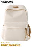 Weiyinxing Men Women Harajuku School Backpack Female Male Cool Waterproof Travel Bag Girl Boy Solid Color Backpack Ladies Student Bags Cute