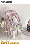 Weiyinxing Capacity Backpack Schoolbag Student Female Korean School Version Harajuku Cartoon Backpack Junior High