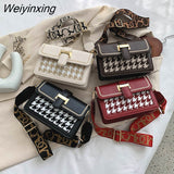 Weiyinxing de luxo feminina com design em lã, bolsa quadrada de ombro em couro pu, bolsa mensageiro de marca elegante, bolsa de celul