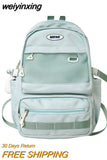 weiyinxing Women Backpack Solid Color Female Multi-pocket Large Capacity Travel Bag School Backpacks for Teenage Girl Men Book Knapsack