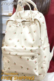 Weiyinxing Women Cute Floral Student Backpack Trendy Lady Kawaii Book Bags Female Print Laptop College Backpack New Girl School Bag