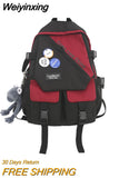 Weiyinxing Female Harajuku College Bag Trendy Fashion Ladies Badge Backpack Men Women Student Bag Girl Boy Travel School Backpack Book