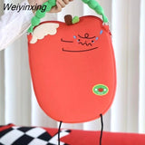 Weiyinxing Cartoon Japanese Kawaii Apple Diagonal Package Plush Bag Cute Shoulder Bag Handbag Tote Bag Crossbody Bags for Women