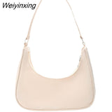Weiyinxing Color Shoulder Purse Women Underarm Bag Ladies Fashion Top-handle Clutches Black Beige White Pink Handbag Pouch