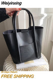 Weiyinxing Women HandBag New 2023 Spring One Shoulder Armpit Bag European American Wind Large Capacity Retro Bucket Shaped Tote Bag