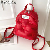 Weiyinxing Space Backpack For Shcool Girl Stylish Women's Backpack 2023 Winter Fashion Student Bags Solid Color knapsack rucksack