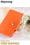 Weiyinxing Women PU Bank Card Holder Candy Color Card Wallet multiple Card Slots Wallet Credit Bussiness Card Holder Large-capacity Purse