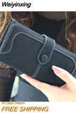 Weiyinxing Departments Faux Suede Long Wallet Women Matte Leather Lady Purse High Quality Female Wallets Card Holder Clutch Carteras