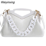 Weiyinxing Brand Handbag Women Inverted Triangle Handle Leather Hand Pouch Classic Crossbody Bags For Women Tote Bag Lady Satchel
