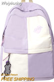 Weiyinxing Women Waterproof Purple Travel Backpack Lady Cute Laptop College Backpack Female Kawaii Trendy Book Bag Fashion Girl School Bags