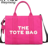 Weiyinxing Canvas Large Capacity Tote Women Handbags Designer Brand Letters Shoulder Crossbody Bags Luxury Big Shopper Bag Purse