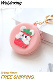 Weiyinxing Silicone Wallet Cartoon Printing Children Cute Round Shaped Small Zero Purses Korean Style Coin Key Storage Bag Mini Handbag