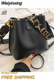 Weiyinxing 2 Layer Women's Bag Designer High Quality PU Leather Bucket Shoulder Crossbody Bags New Fashion Handbag Trend Small Tote