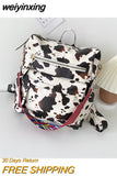 weiyinxing Larg Backpack Cow Zebra Women Leather Rucksack Women's Knapsack Travel Backpacks Shoulder School Bags Mochila Back Pack