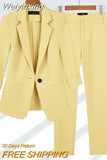 Weiyinxing Women's Korean Chic Blazers Coat 2 Piece Set 2023 Spring Summer New Elegant Suit Jacket PantsFemale Professional Suit 0409