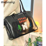 Weiyinxing Puppy Waterproof Pu Leather Bag Cute Cartoon Large Capacity Shoulder Bag Tote Bag Women's Bag Storage Bag Messenger Bag