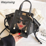 Weiyinxing Messenger Purse Cool Girl Handbag Fashion Women's Shoulder Bag Pearl Glasses Bat Bag Dress Crossbody Bags For Women 2023