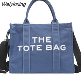 Weiyinxing Canvas Large Capacity Tote Women Handbags Designer Brand Letters Shoulder Crossbody Bags Luxury Big Shopper Bag Purse