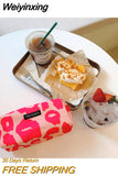 Weiyinxing Corduroy Women's Cosmetic Bag Simple Plaid Girls Canvas Pencil Case Leopard Print Ladies Lipstick Storage Bag Small Wallet