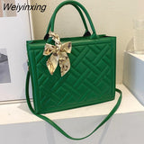 Weiyinxing Women's Handbag Creasing Small Square Bag 2023 Summer New Contrast Color Silk Scarf Handbag Simple Casual Shoulder Diagonal Bag