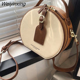 Weiyinxing YIDE 2023 New Popular Bag Women Fation Soft Handbag Designer PU Leather Women's Handbag Retro Lock Crossbody Bag Round Tote