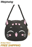 Weiyinxing Cartoon Children's Crossbody Bag Cute Cat Kids Fashion Coin Purse Wallet Handbags Lovely Boys and Girls Mini Shoulder Bags