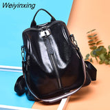 Weiyinxing Women Leather Backpacks High Quality 2023 Female Vintage Backpack Travel Shoulder Bag Mochilas Feminina School Bags For Girls