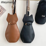 Weiyinxing Cute Pu Cat Dog Bag Women Bag Messenger Bag Wide Shoulder Straps Chest Bag Shoulder Bags Student Storage Bag Little Bag