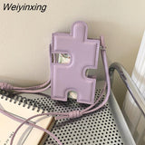 Weiyinxing Mini Mobile Phone Bag Summer Candy Colors Women's Bag 2023 Trend Crossbody Bag Hollow Out Puzzle Shape Lady Shoulder Bag