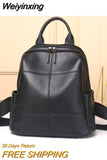 Weiyinxing Ladies Leather Backpack Bags Female Real Cowhide Women's Bag High Quality Woman Black School Natural Leather Backpacks