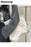 Weiyinxing Pink Womens Tote Bag Luxury Designer Large Capacity Pu Leather Shoulder Bag Korean Style Fashion All-match Female Handbag