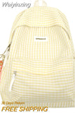Weiyinxing Cute Laptop Plaid Fashion Teen Female Travel Book Bag Student Trendy Women Lattice College Backpack Girl Leisure School Bag