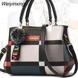 Weiyinxing Luxury Handbag Women Stitching Wild Messenger Bags Designer Brand Plaid Shoulder Bag Female Ladies Totes