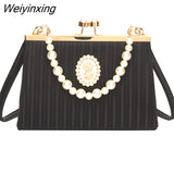 Weiyinxing designer lady crossbody bags Wedding evening bag with pearls elegant bags for women banquet fashion handbags for women