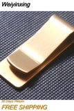 Weiyinxing Quality Stainless Steel Metal Money Clip Fashion Simple Gold Silver Dollar Cash Clamp Holder Wallet for Men