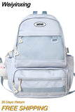 Weiyinxing Women's Backpack Solid Color Female Multi-pocket Big Woman Travel Bag High Quality Schoolbag for Teenage Girl Boy Book Knapsack