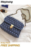 Weiyinxing A Main Femme Bags for Women Hand Woven Bag Strip Thread Hook Knitted Women's Casual Shoulder Bag Crossbody Bag Clutch Bag 0409