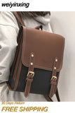 weiyinxing Fashion Woman Backpack Pu Leather Big School Backpack Bags for Teenagers Girls 2023 Simple New Designer Hand Shoulder Bags