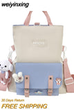 weiyinxing Summer Large Capacity Multi-function Fashion Girls Student Backpack Korean Japanese Contrast Color School Style Schoolbag