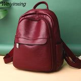 Weiyinxing 2023 Multifunction Vintage Women Backpacks High Quality Female Back Pack Ladies Shoulder Bag Ladies Leather Travel Backpack