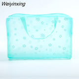 Weiyinxing Pc PVC Transparent Cosmetic Bag Clear Makeup Bag for Women Girl Waterproof Zipper Beauty Case Travel Toiletry Bags Handbag