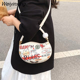 Weiyinxing Painted handbags for women 2023 designer luxury women's bag 2023 trend cute graffiti crossbody bags for women pea tote bags