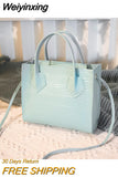Weiyinxing Handbags Women Soft Pu Leather One Shoulder Bag Lady' Retro Alligator Pattern Crossbody Bag High-capacity Popular Design