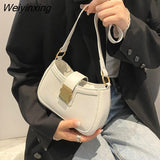 Weiyinxing Women's Shoulder Bags New Fashion Simple Casual Western Temperament PU Simple Ladies Shoulder Bags Trendy Underarm Bags