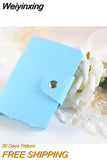 Weiyinxing Women PU Bank Card Holder Candy Color Card Wallet multiple Card Slots Wallet Credit Bussiness Card Holder Large-capacity Purse