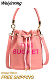 Weiyinxing The Bucket Bags for Women 2023 New Luxury Designer Vintage Small Women Shoulder Crossbody Bags Pu Leather Handbags